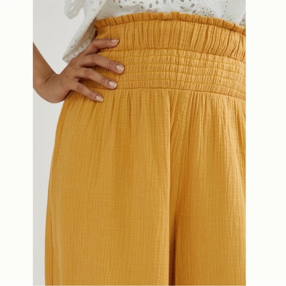 Anthropologie Maeve Smocked Wide Leg Palazzo Pants - Picture 3 of 3
